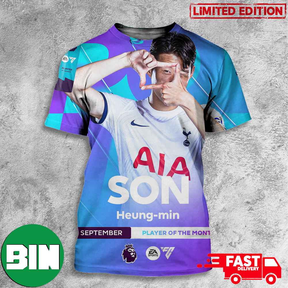 Premier League Son Heung-min Player Of The Month September EA Sports FC 3D T-Shirts