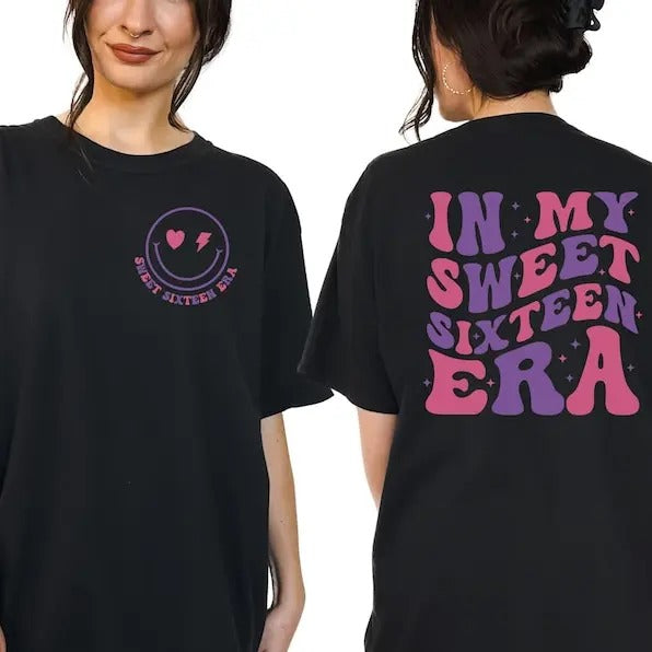 Premium  In My Sweet Sixteen Era Shirt, Sweet 16 Shirt, 16th Birthday Gift, 16 Birthday Party Shirt, Sweet 16 Squad Shirt, Birthday Shirt, Teenager