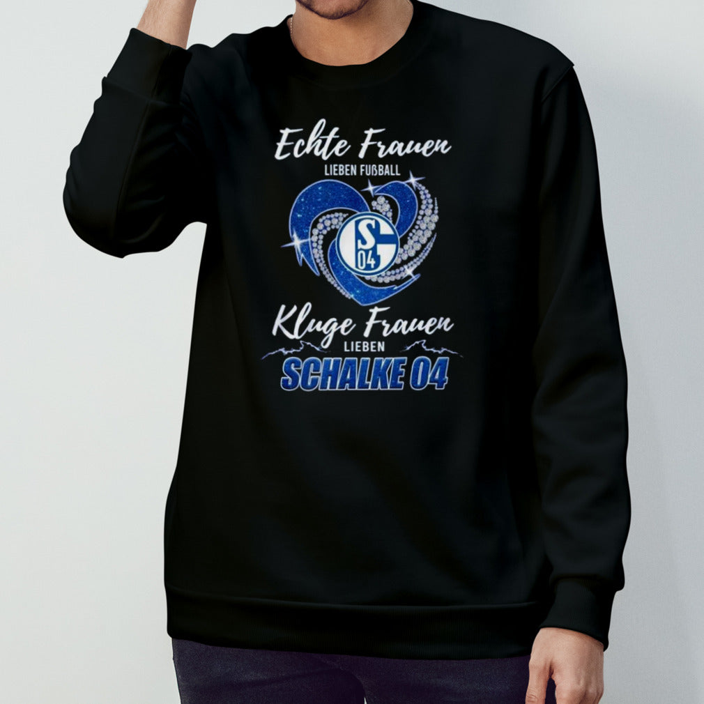 Real Women Love Football Smart Women Love Schalke 04 Diamond Heart T-shirt