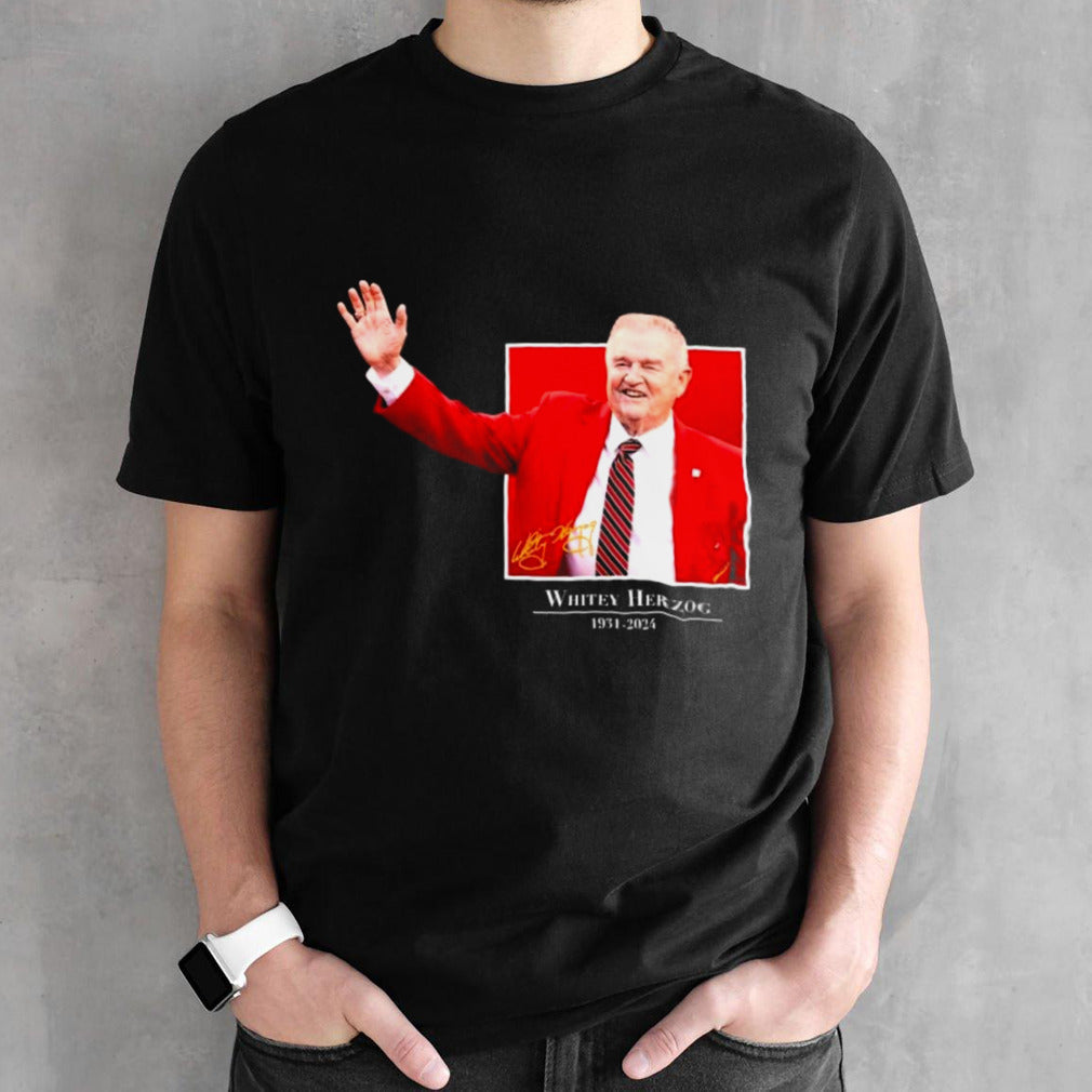 Rip Whitey Herzog St Louis Cardinals 1931-2024 Signature Shirts