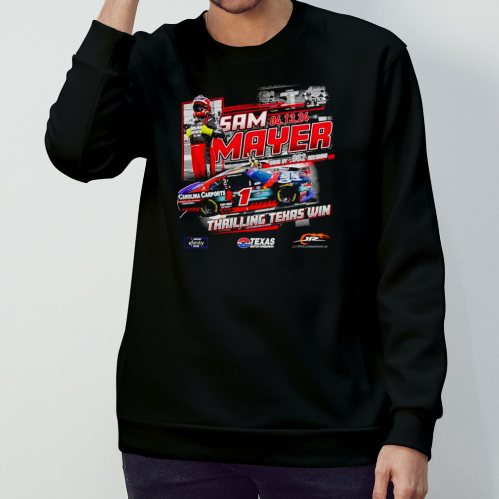 Sam Mayer JR Motorsports Official Team Apparel Xfinity Series race win shirts