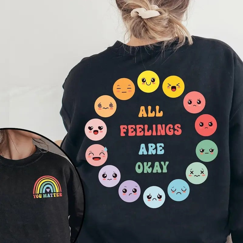 School Psychologist Shirt, All Feelings Are Okay Shirt, Mental Health Shirt, School Counselor Shirt, Mental Health Awareness, ADHD Shirt