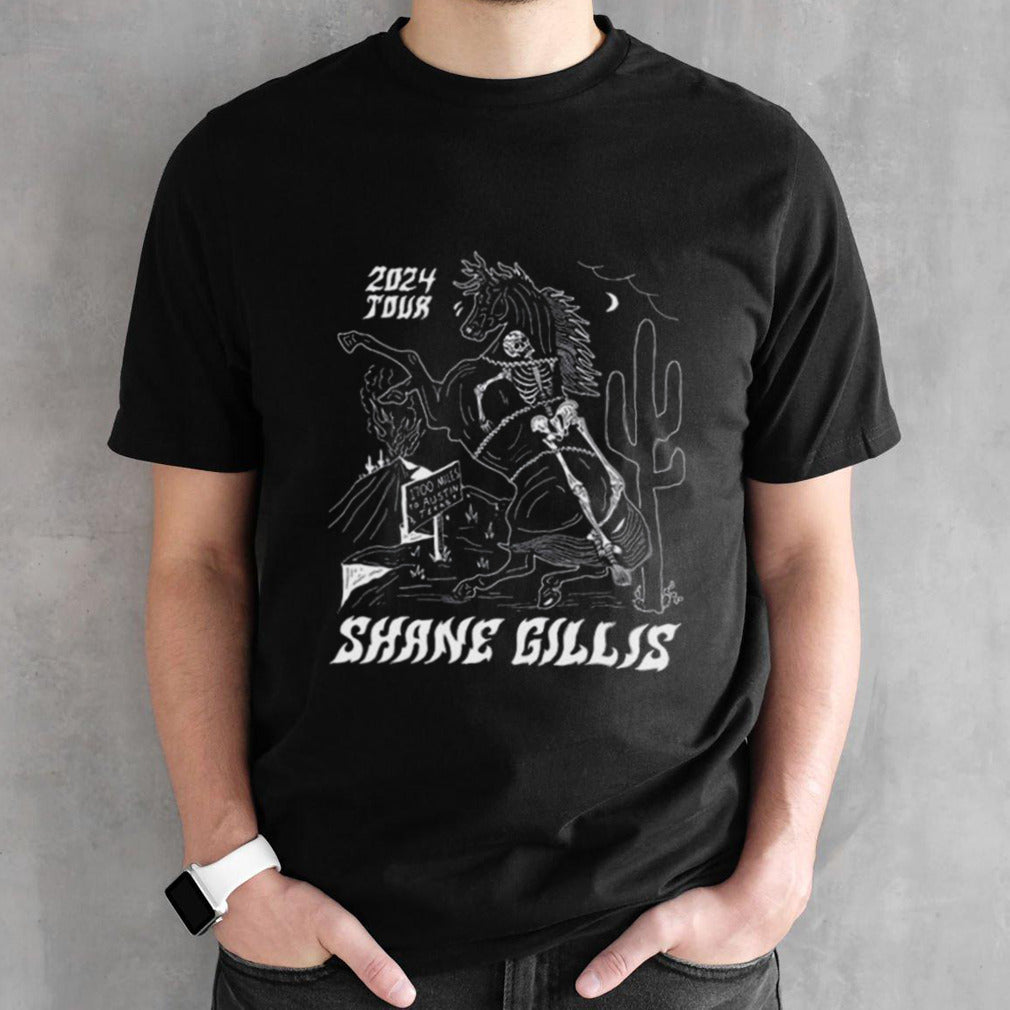 Skeleton And Horse 2024 Tour Shane Gillis 1700 Miles To Austin Texas T-shirts