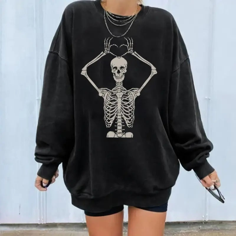Skeleton Halloween Sweatshirt, 90s Halloween Sweatshirt, Skull Skeleton Halloween Shirt, Halloween Costume, Funny Sarcastic Skeleton Halloween Shirt