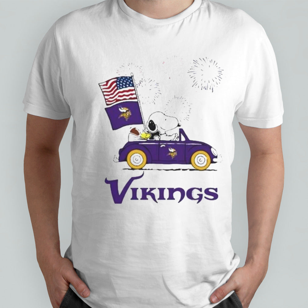Snoopy And Woodstock Happy 4th Of July Minnesota Vikings Football 2024 Shirt