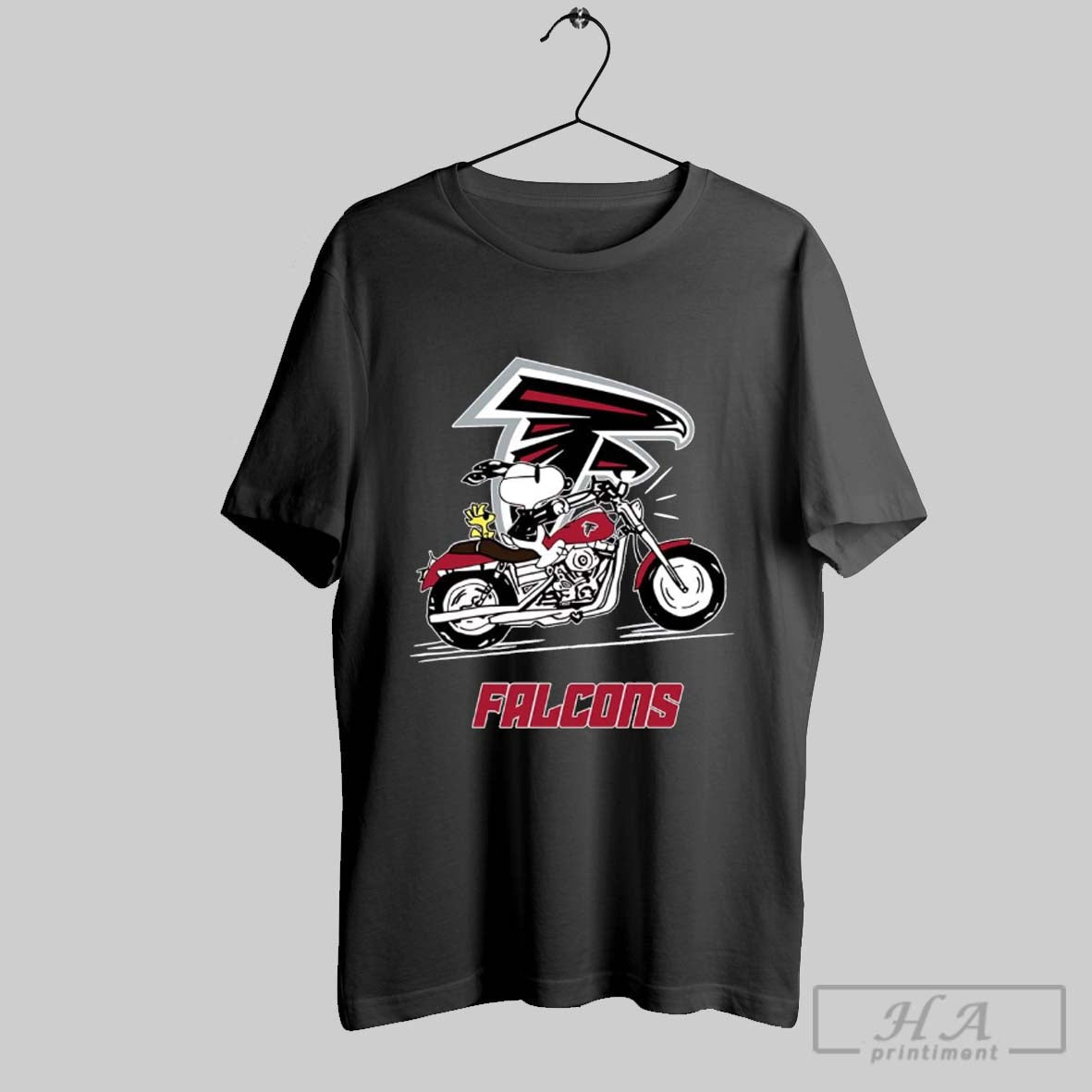 Snoopy And Woodstock Driving Motorbike Atlanta Falcons Shirt