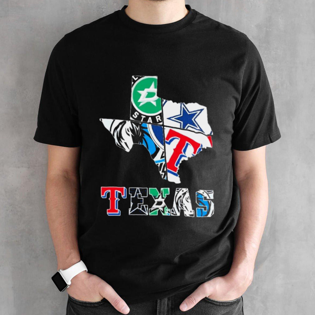 Texas Maps Sports Teams Logo 2024 Shirts