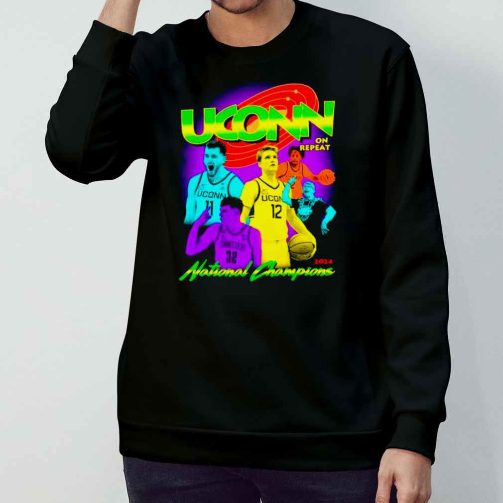 Uconn Huskies on repeat 2024 National Champions shirts