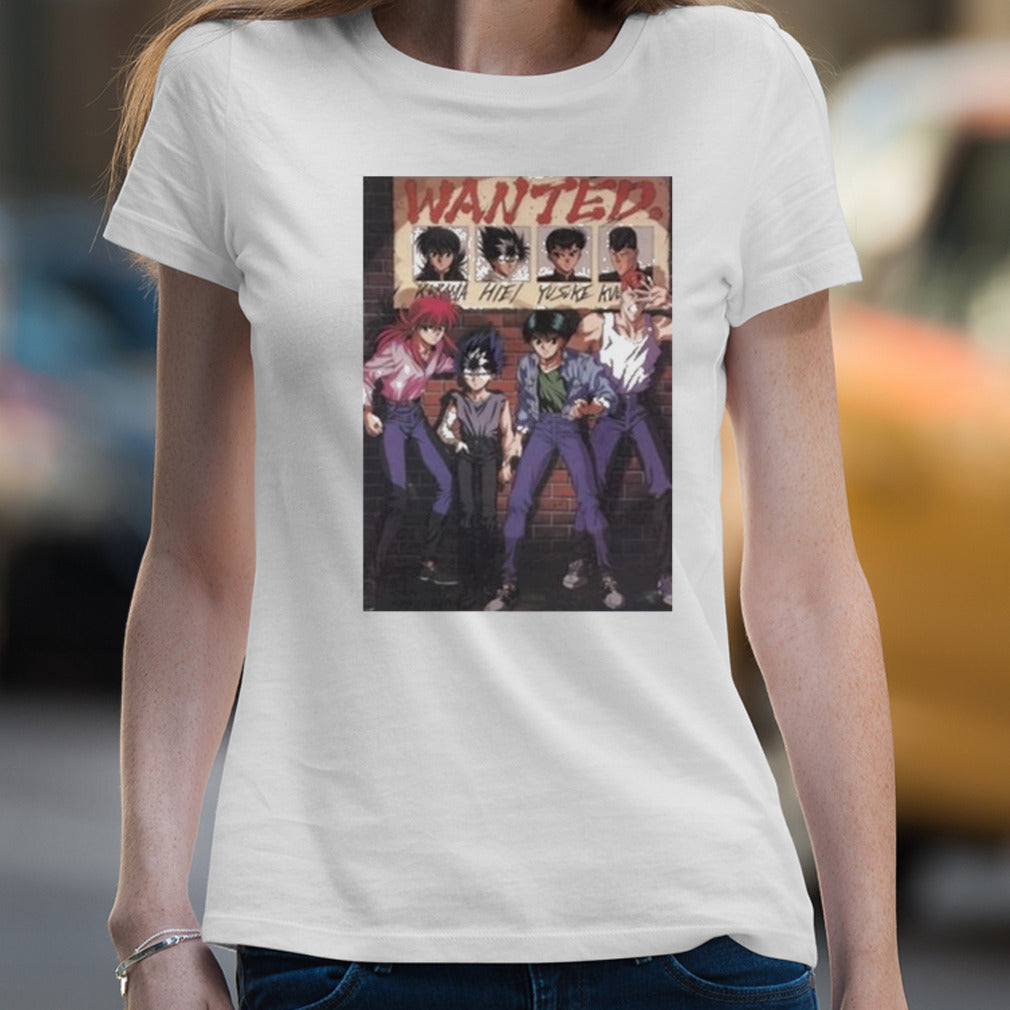 Wanted Kurama Hiei Yusuke Kuwabara Shirt