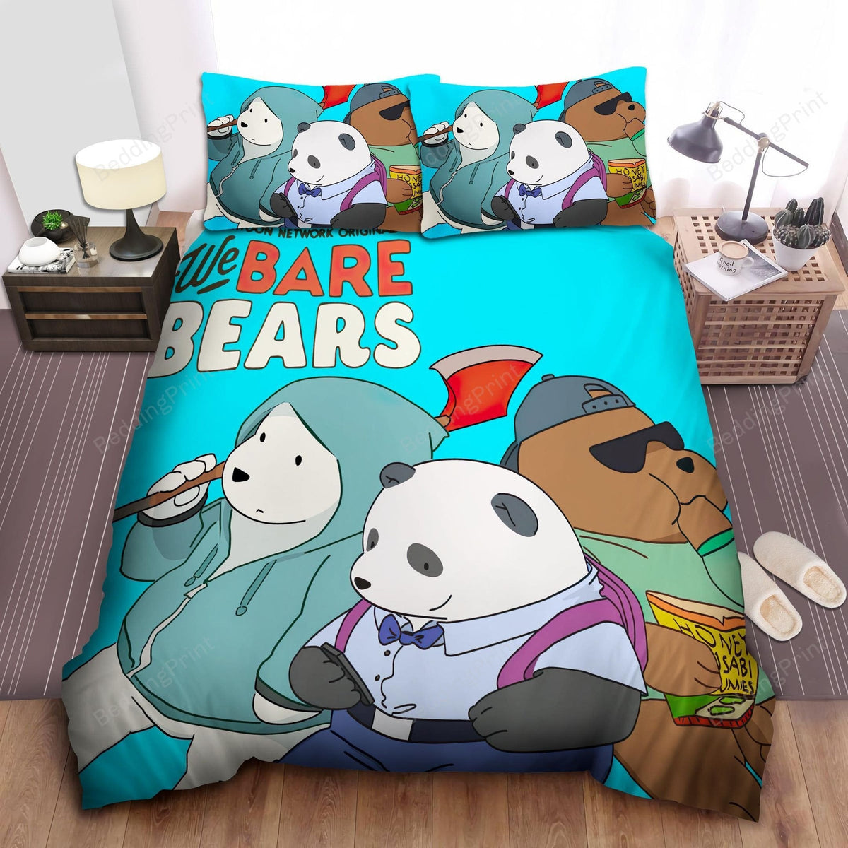 We Bare Bears In Casual Clothes Bed Sheets Duvet Cover Bedding Setss
