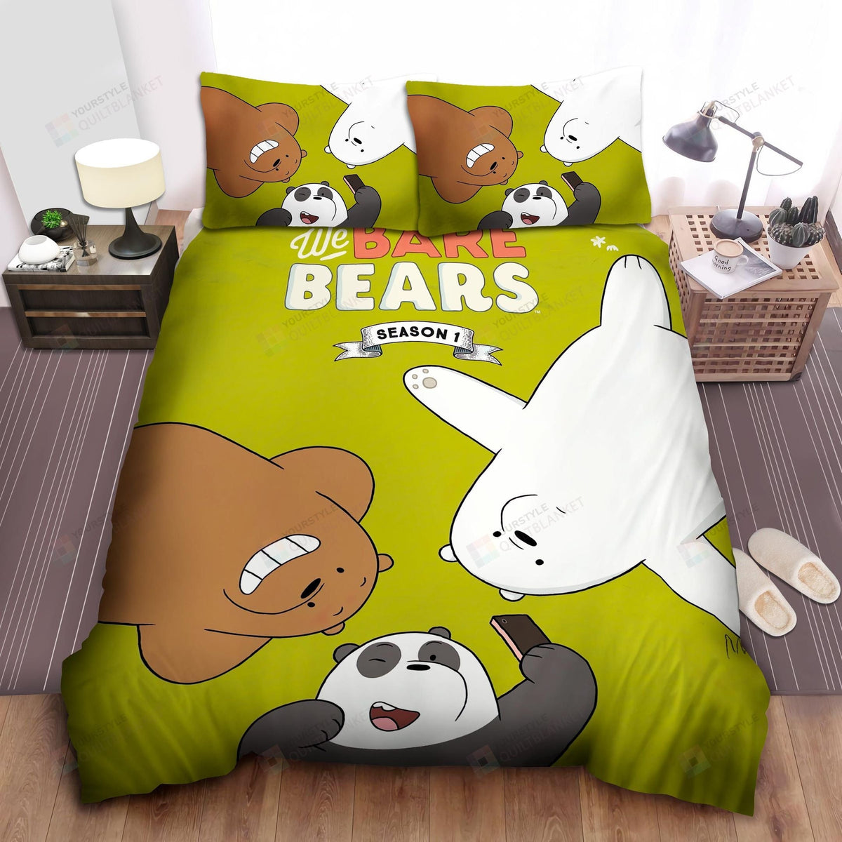 We Bare Bears Season 1 Poster Bed Sheets Spread Comforter Duvet Cover Bedding Setss