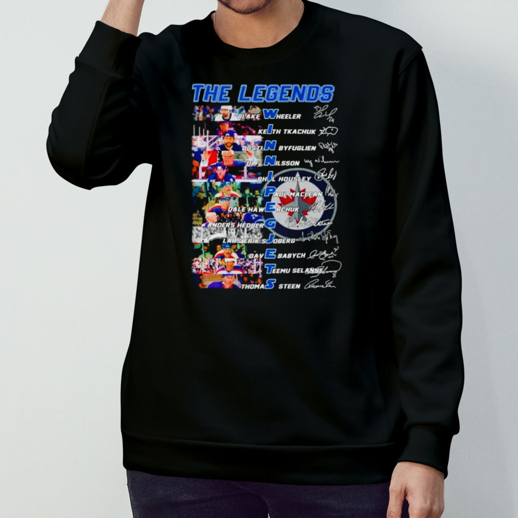 Winnipeg Jets hockey the legends signatures shirts