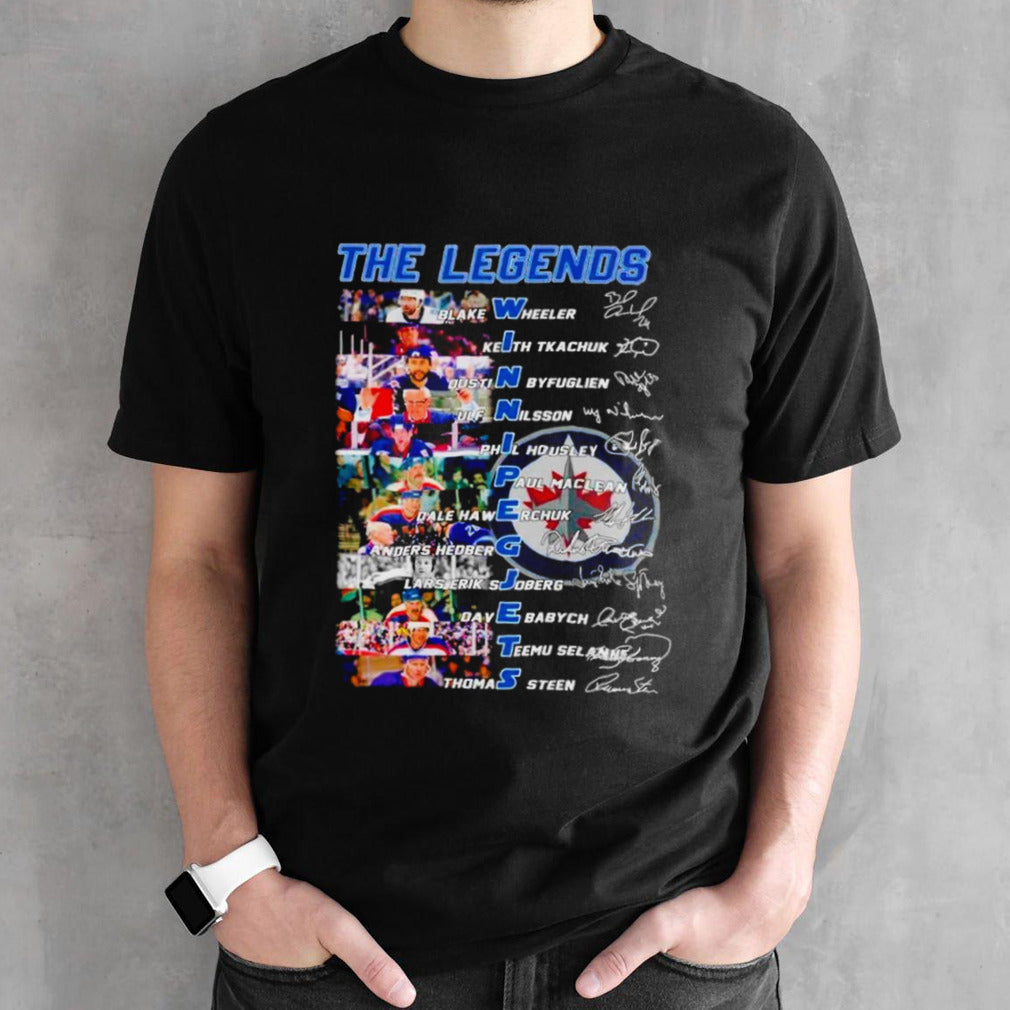 Winnipeg Jets hockey the legends signatures shirts
