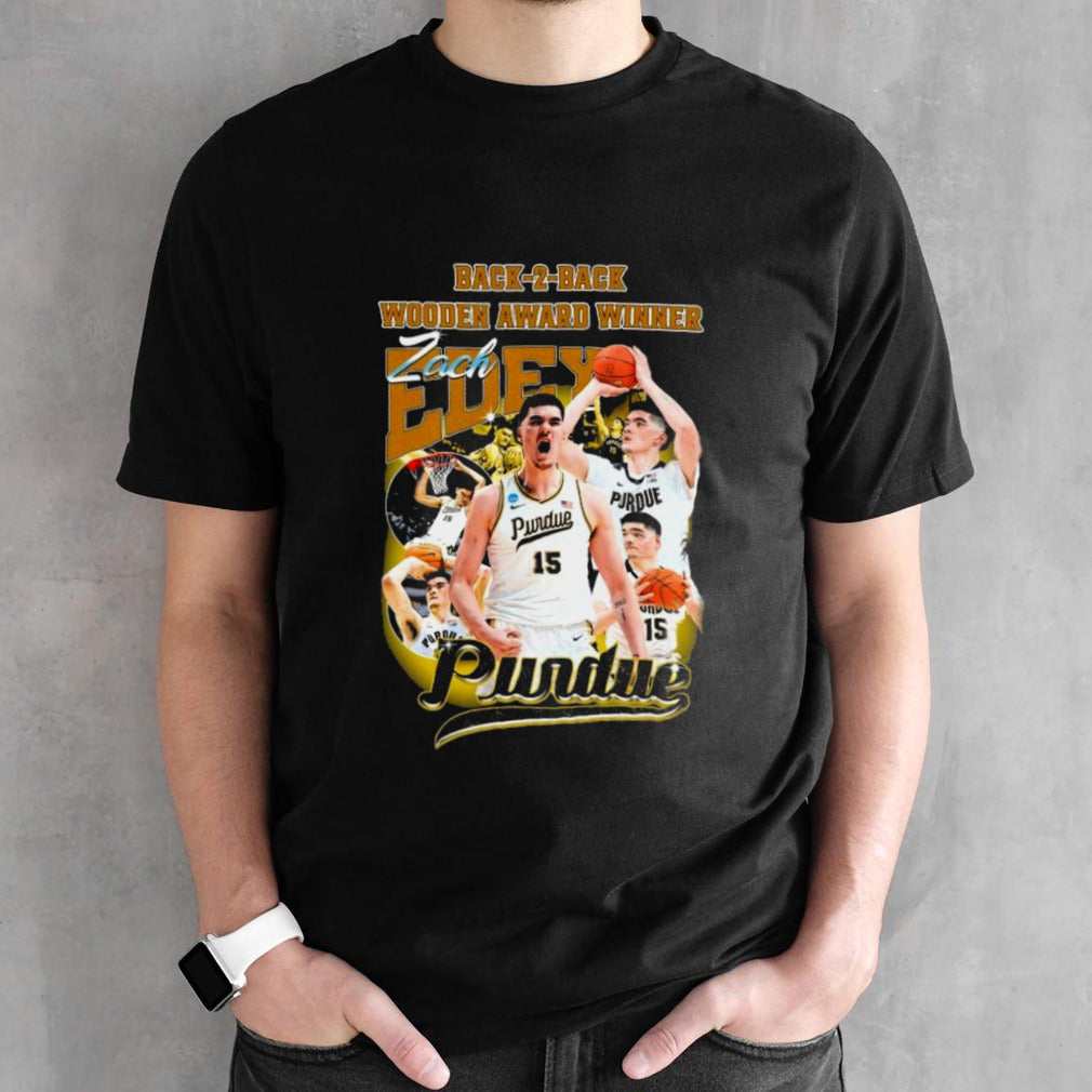 Zach Edey Purdue Basketball Back 2 Back Wooden Award Winner Shirts