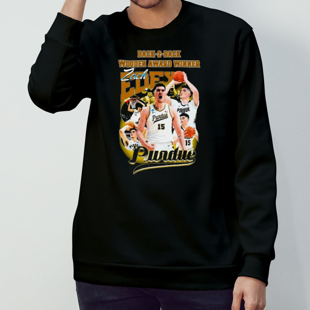Zach Edey Purdue Basketball Back 2 Back Wooden Award Winner Shirts