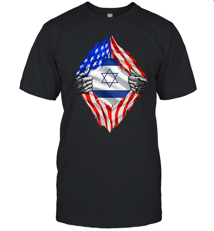 Eric Rubin Usa Israel Flag American Israeli Roots Jewish Shirt