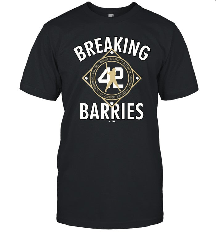 Jackie Robinson Day Breaking Barriers Courage Determination Teamwork Persistence Integrity Citizenship Justice Commitment Exellence Shirt