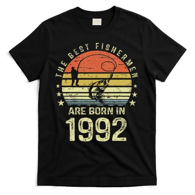 Best Fishermen Are Born In 1992 29th Birthday Fishing Gift T-Shirt