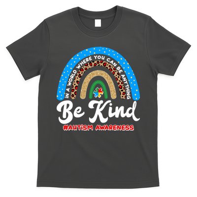 Be Kind Autism Awareness Pattern Rainbow T-Shirt