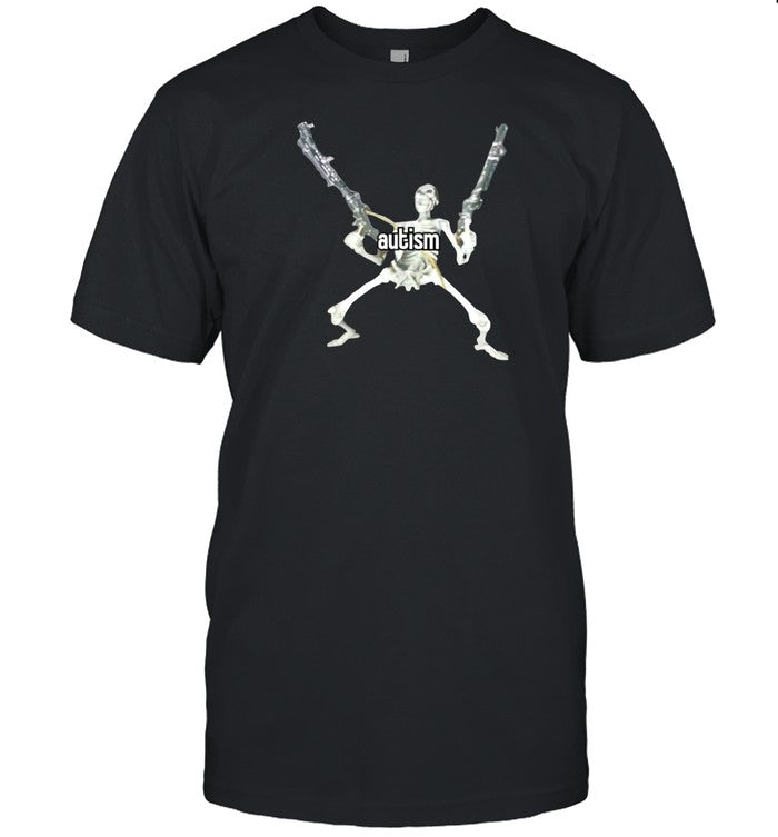 Autism Skeleton With Guns Shirt