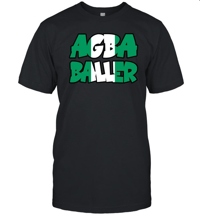 Poojamedia Agba Baller Wearing Agba Baller Tee