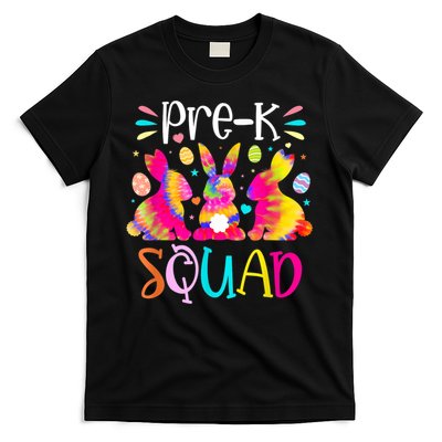 Cute Bunnies Pre K Teacher Squad Easter Day Tie Dye T-Shirt