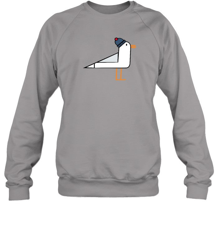A Seagull Wearing A Bobble Hat Hoodie