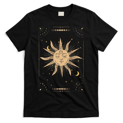 Dark Academia Aesthetic Light Academia Sun And Moon Tarot T-Shirt