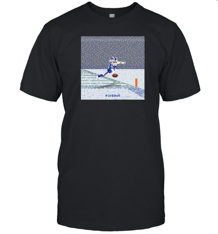 Limted Josh Allen Flying Touchdown Snow Pixelnfl Shirt