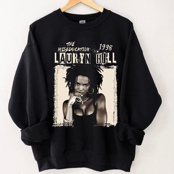 Lauryn Hill Rapp Sweatshirts, Lauryn Hill Retro 90s Lauryn Hill Shirt Streetwear Classic Sweatshirts Cotton Menswear