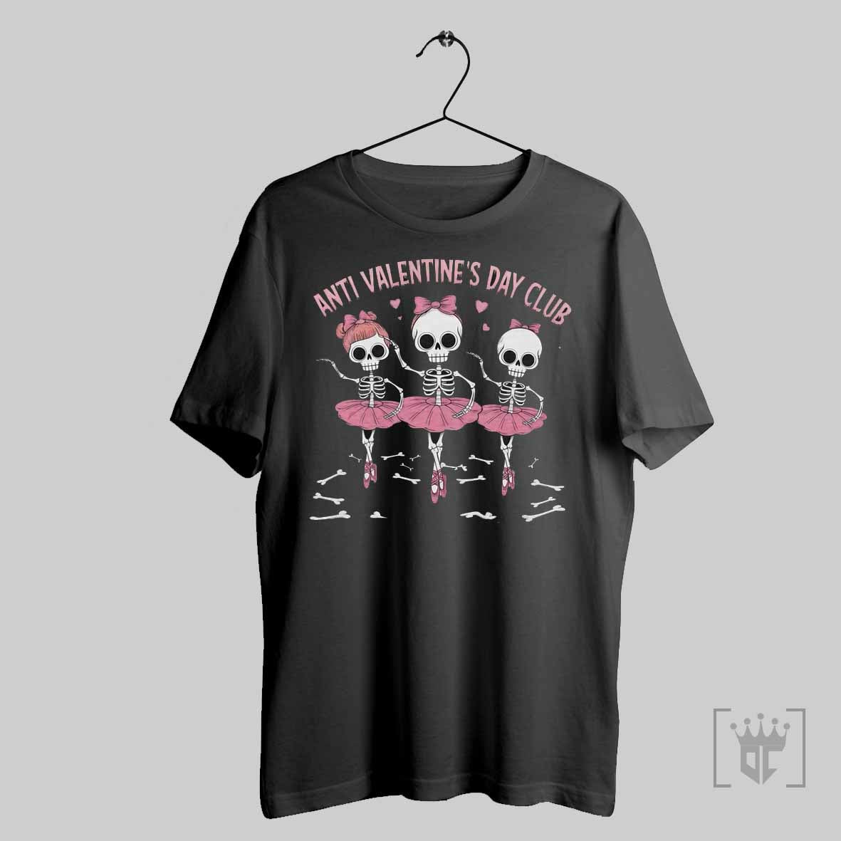 Skeleton Anti Valentines Day Club T Shirt