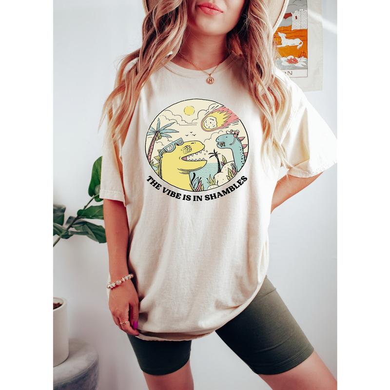 The Vibes Are In Shambles Shirt, Funny Sweatshirt, Funny Sarcastic Hoodie, Vintage Shirt, Mental Health T- Shirt, Big Bang Dinosaur Sweater, Gifts, po