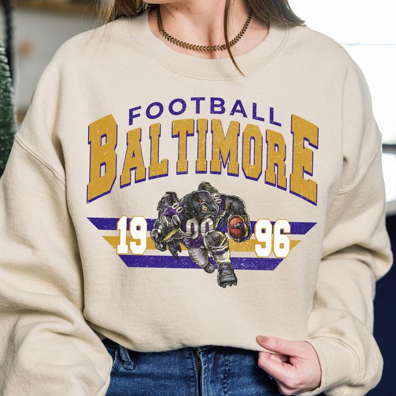 Unisex Baltimore Vintage Football Sweatshirt, Maryland Terrapins Football NCAA Sweatshirt, Navy Midshipmen Football NCAA Sweatshirt, Penn State Nittany Lions Football NCAA Sweatshirt, Sweatshirt, Cotton