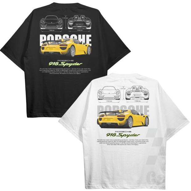 Drive in Style Car-Themed T-Shirts, 918 SPYDER T-Shirt, 918 SPYDER Technical Specs T-Shirt, Racing Sport Car Shirt Top Menswear Underwear Streetwear