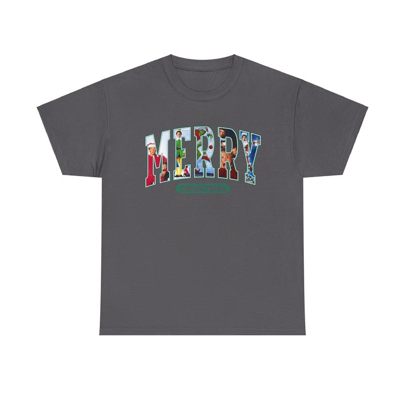 Merry Christmas Unisex Heavy Cotton Tee - Santa Claus Shirt - Elf Shirt - Home Alone - National Lampoon's Christmas Vacation - Christmas Movie Shirt - Gift for Men and Women