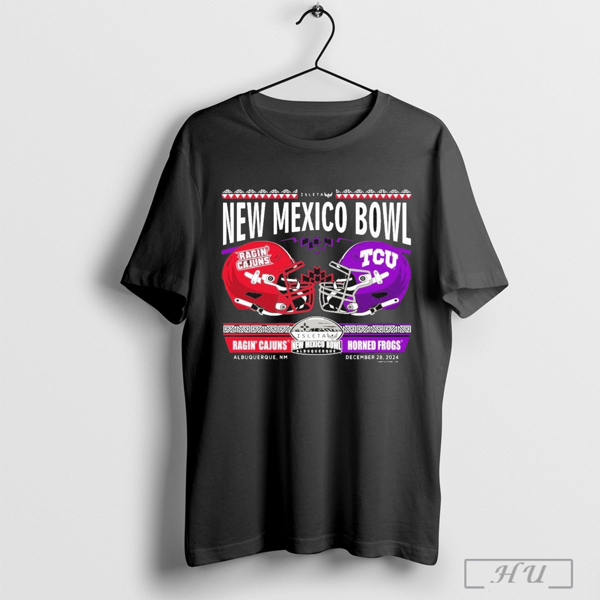 Ragin Cajuns Vs Horned Frogs 2024 New Mexico Bowl Helmet T Shirt