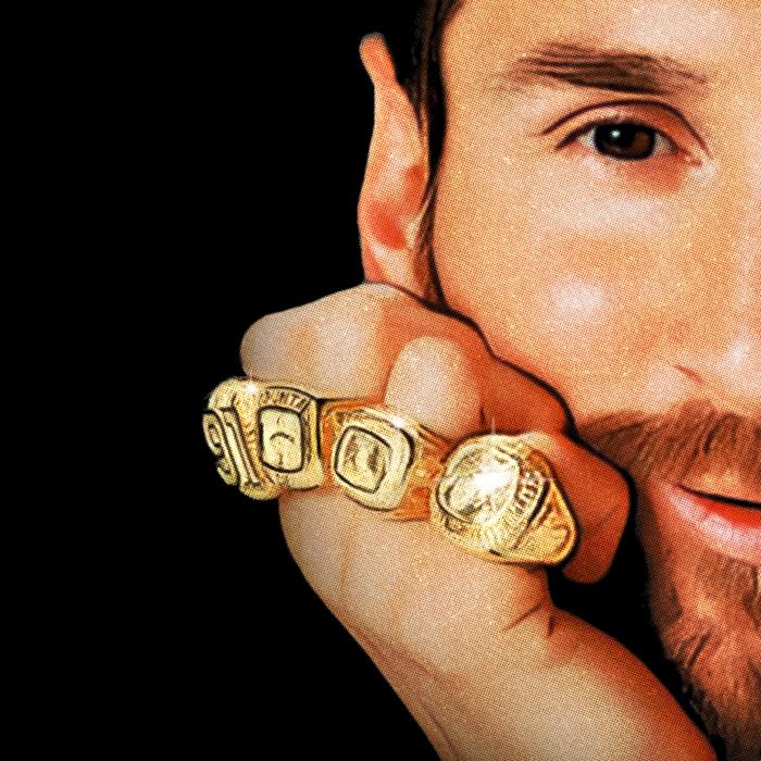 Lionel Messi 8 Ballon Gold Rings Greatest Of All Time Soccer Football T-Shirt Crewneck Cotton Menswear Soft