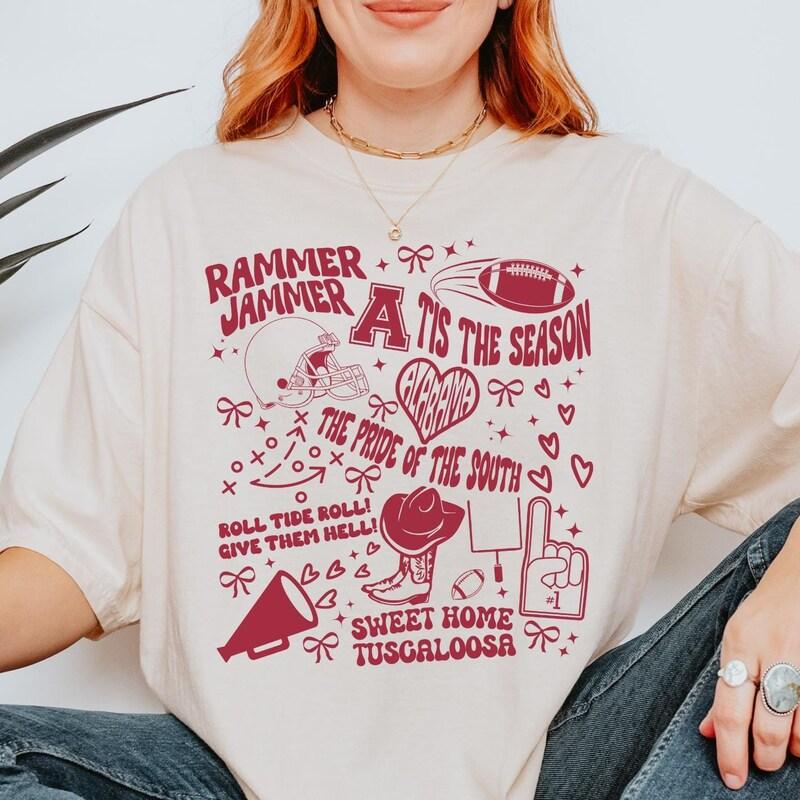 Comfort ColorsÃ‚Â® Alabama Inspired Shirt, Oversized Football Shirt, Alabama Game Day, Alabama Tailgating, Women's Shirt, Tuscaloosa Shirt Casual Round N