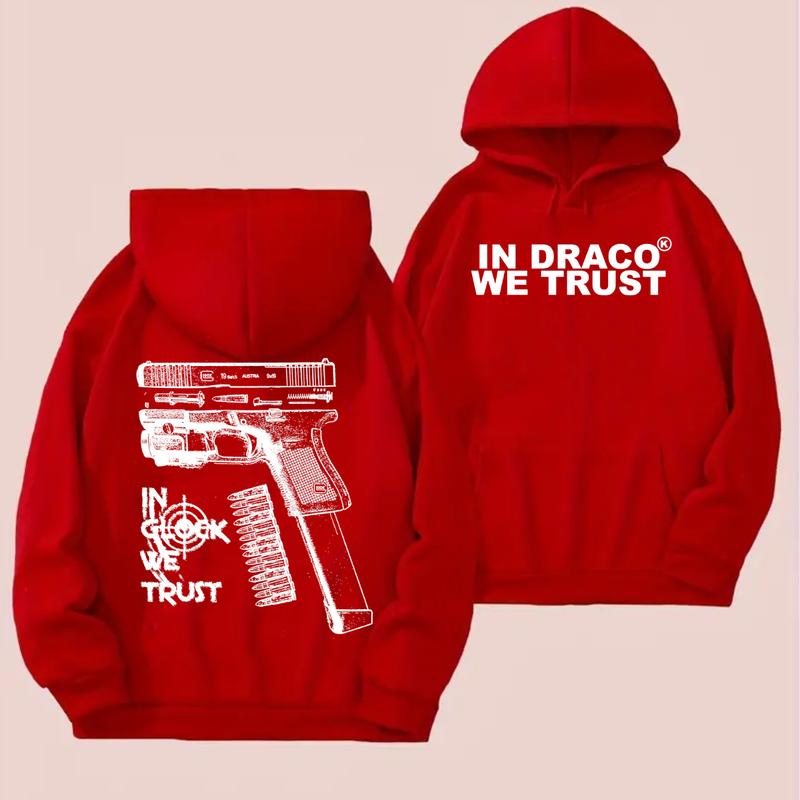 IN DRACO WE TRUST HOODIE & IN Glock We Trust Hoodie - Glock Hoodie - Full Color Double Sided  - Men's & Women's Classic Fit Long Sleeve Hoodie - Menswear
