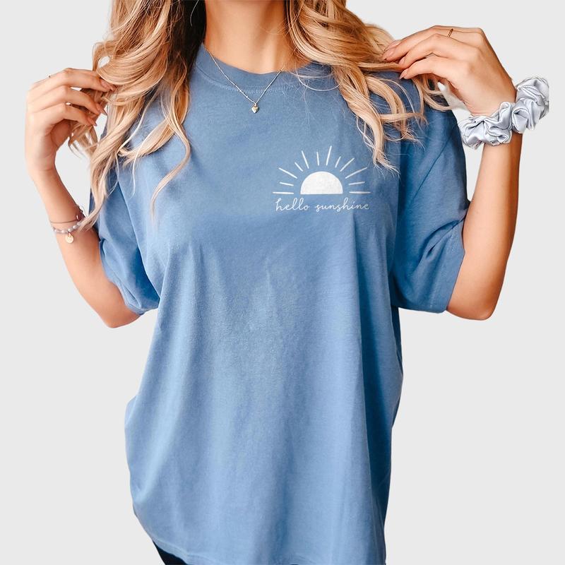 Hello Sunshine Comfort Shirt, Beachy Women Shirts,Beachy Tee,Beach Outfits, Summer Shirts, Summer T-Shirt, Vacation Beach Shirt, Sunshine Lover Tee, Beach Women Top