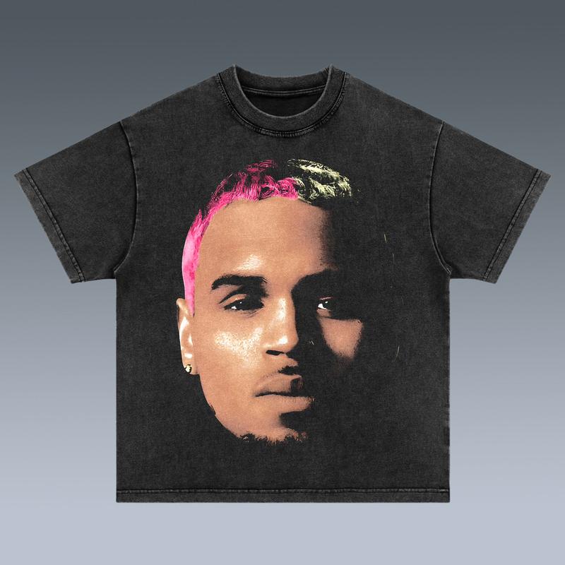 C.BROWN BIG HEAD 2 SIDES Cotton Vintage Shirt To Match Sneaker Hiphop Clothing Rapper Merch Shirt, Hiphop Tour Concert 2024, Gift For Fan Y2K Aesthetic Hoodie Sweatshirt