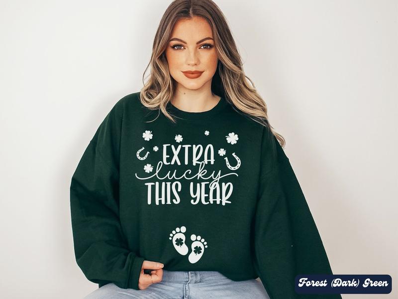 St Patricks Day Pregnancy Announcement Sweatshirt, St. Patrick's Day Baby Reveal Tee, Funny Pregnant Maternity Shirt, Lucky Mom To Be Gift