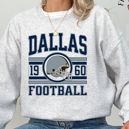 Vintage Dallas Football Sweatshirt T-Shirt And Hoodie, Trendy Dallas Football Fan Gift, Dallas Game Day Shirt, Dallas Hoodie, Vintage Cowboy Casual Cotton