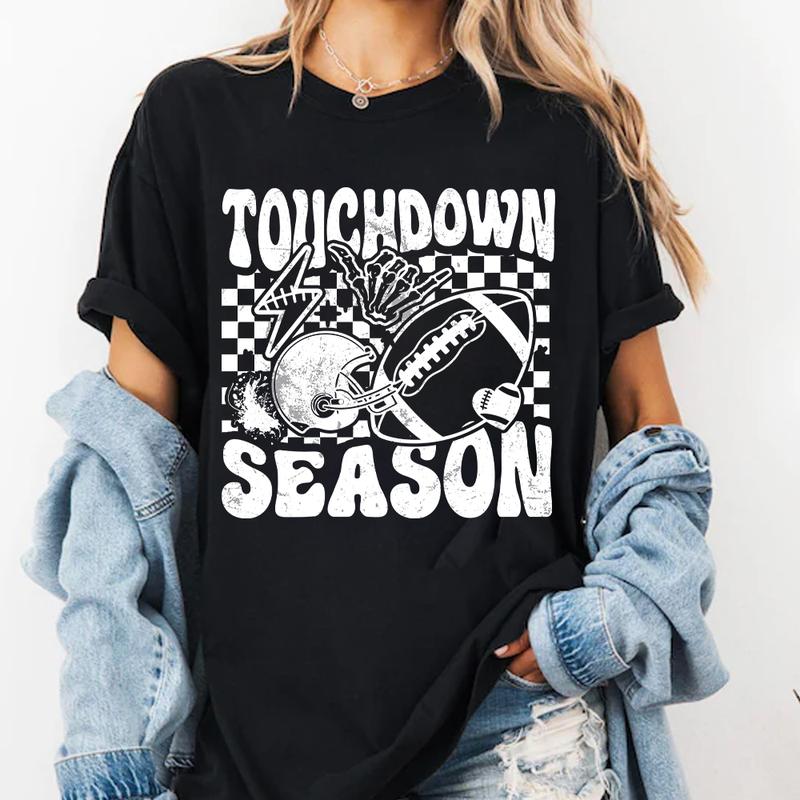 Touchdown Season Shirt, Groovy Fall Football Shirt, Retro Football Mama, Football Mom Shirt, Game Day Shirt, Football Season Gift, Sport Tee