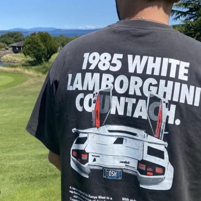 Lamborghini Countach 1985 Comfort Colors Gildan T-shirt, Car Enthusiast Shirt, Car Clothing, Unisex, Vintage car shirt Classic Cotton Menswear Top