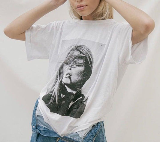 Brigitte Bardot T-shirt Movie Actress Unisex T-Shirt Cotton Fabric