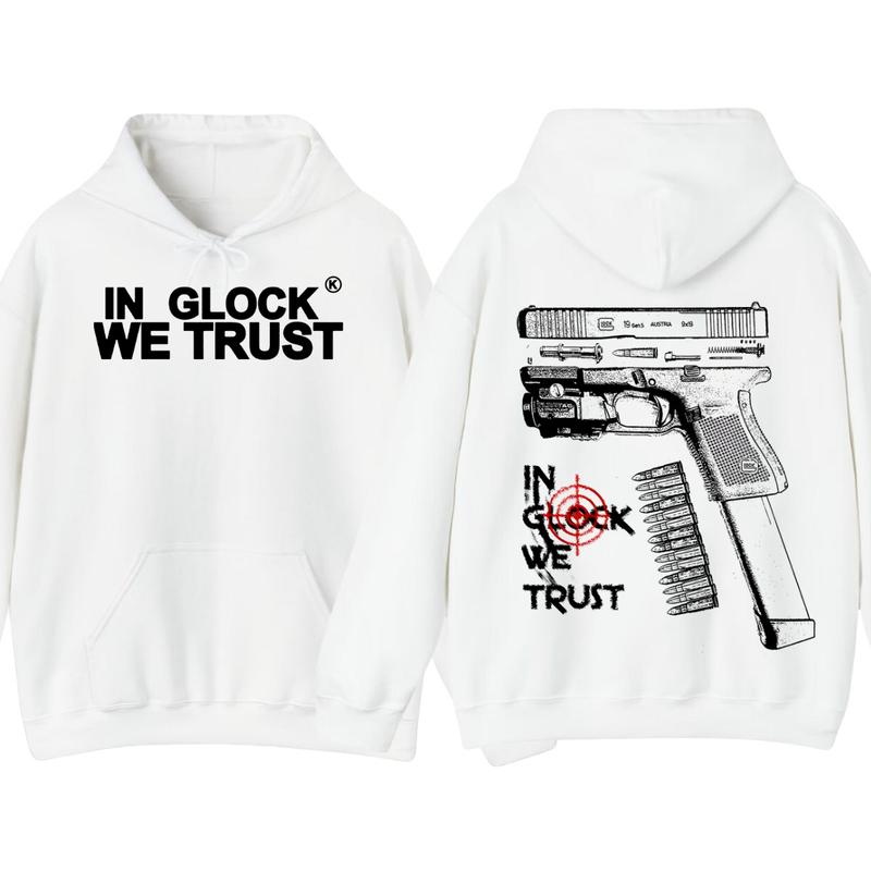 IN GLOCK WE TRUST HOODIE , Double Side , GLock Sweatshirt,Design Glock - Full Color , For Her , For Him , Glock Shirt ,Menswear & Womenswear - Men's Tops & Women's Tops - Hoodies & Sweaters