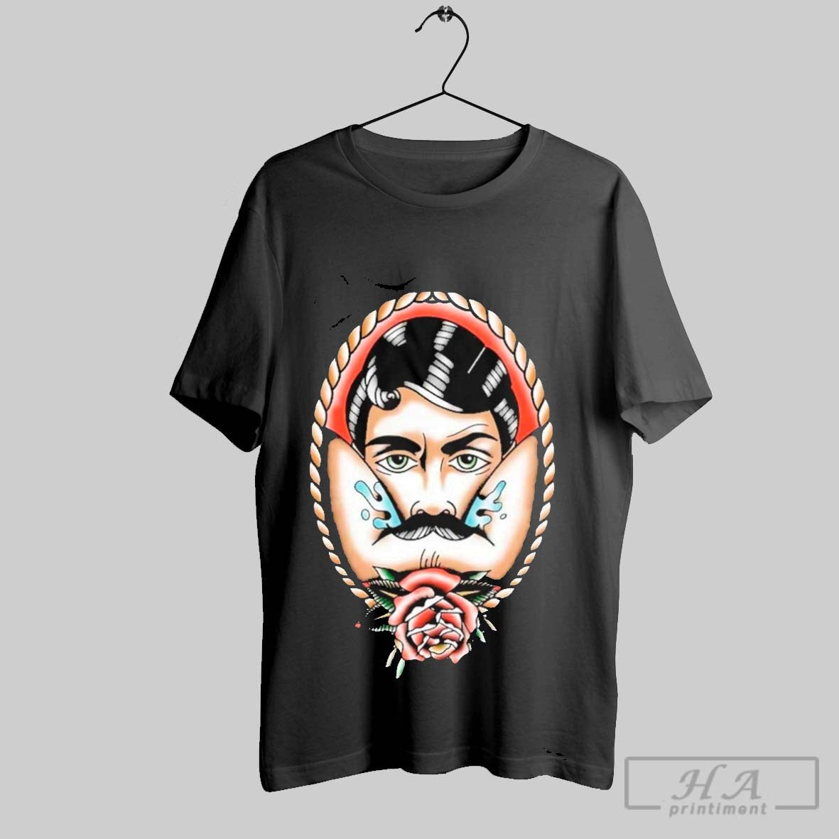 Rose With Beard Man Vintage T Shirts