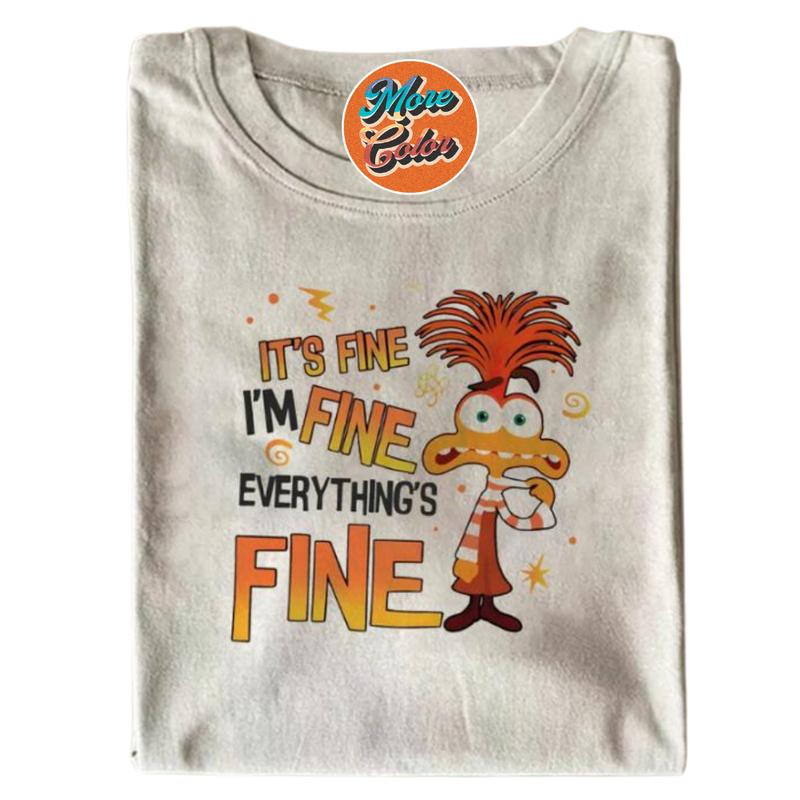 It's Fine I'm Fine Everything's Fine Shirts, Cotton Unisex T-Shirt, Crew Neck, Size S- 3XL, Menswear Top, Womenswear Top Underwear Streetwear