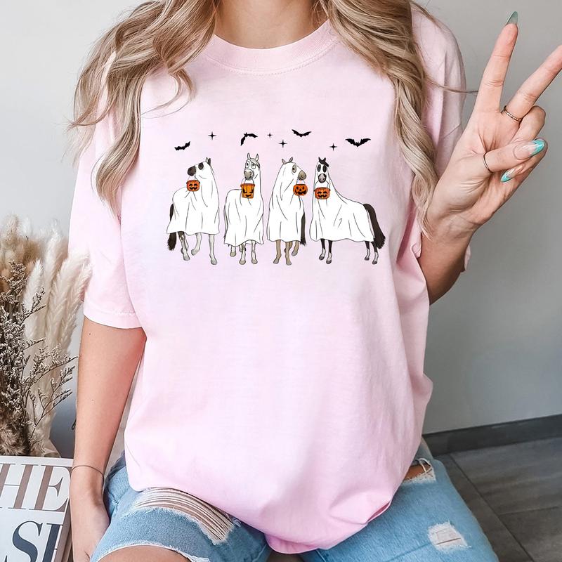 Horses Halloween Crewneck Sweatshirt Hoodie Tshirt, Halloween 2024 Gifts